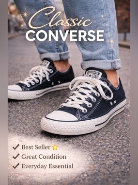 Converse Chuck Taylor All Star Low Top Sneakers – Black | Men’s 9.5